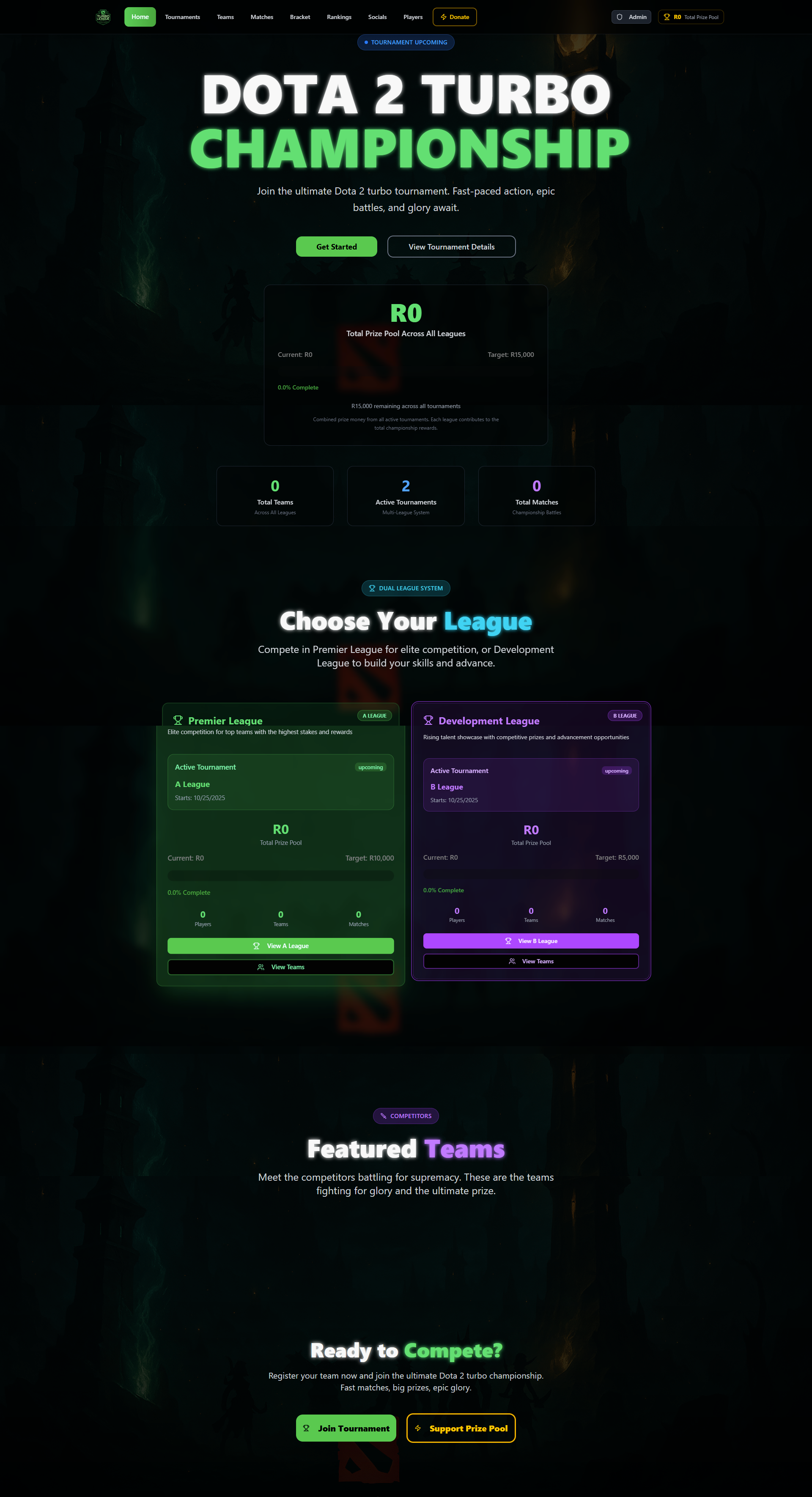 Turbo Championship website preview